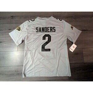 Shedeur Sanders #2 Colorado Buffaloes Big 12 Gray Football V Neck Jersey…